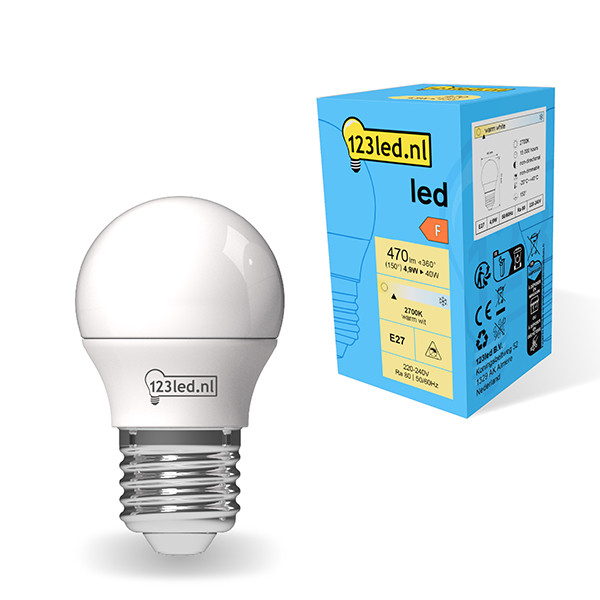 123led E27 LED matte ball bulb 4.9W (40W) LDR01806 - 1