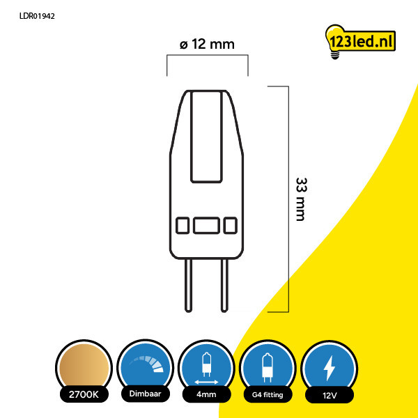 123led G4 LED dimmable capsule 1.5W (17W) LDR01942 - 2