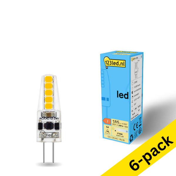 123led G4 LED dimmable capsule 1.8W (19W) (6-pack) LDR01937 - 1