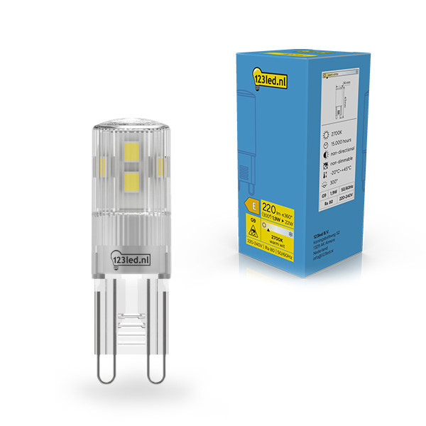 123led G9 LED clear SMD capsule 1.9W (22W) | 2700K LDR02316 - 1