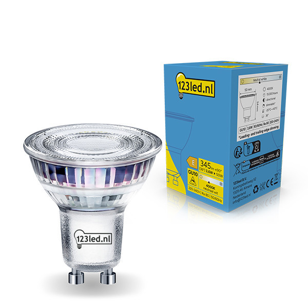 123led GU10 LED dimmable glass spotlight 4W (50W) | 4000K LDR02286 - 1