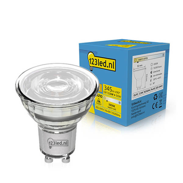 123led GU10 LED glass spotlight 3.5W (50W) | 2200K LDR02238 - 1