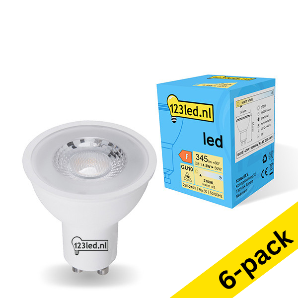 123led GU10 LED glass spotlight 4.5W (50W) | 2700K (6-pack) LDR01725 - 1