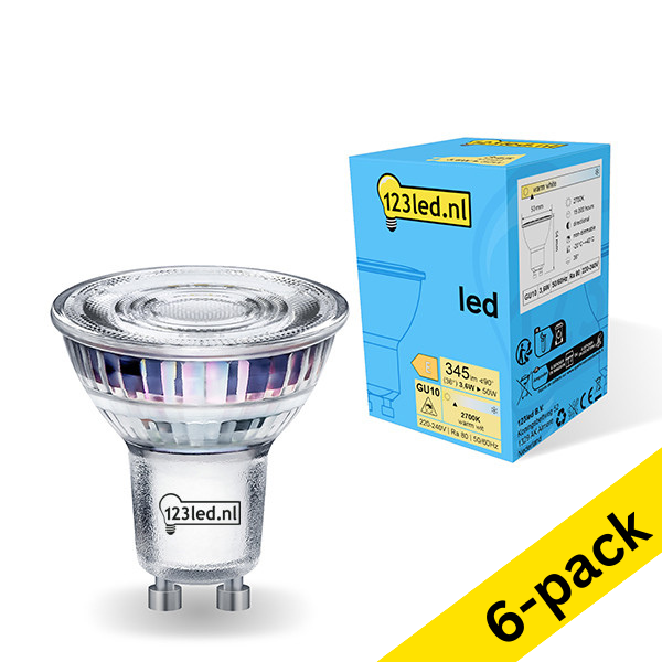 123led GU10 LED glass spotlights 3.6W (50W) (6-pack) LDR01721 - 1