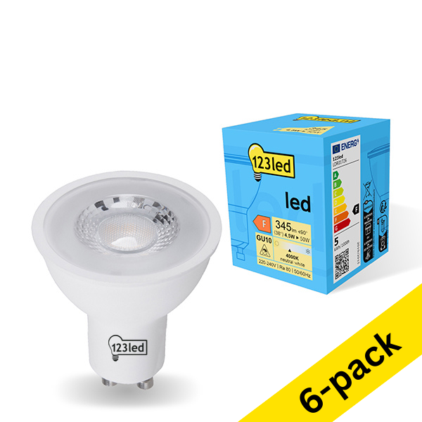 123led GU10 LED spotlight 4.5W (50W) | 4000K (6-pack) LDR01727 - 1