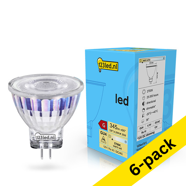 123led GU4 LED dimmable spotlight 4.5W (35W) (6-pack) LDR02067 - 1