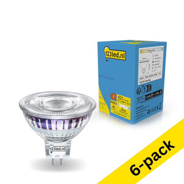 123led GU5.3 LED dimmable spotlight 7.5W (50W) | 4000K (6-pack) LDR02311 - 1