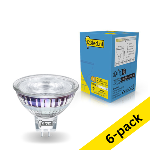 123led GU5.3 LED spotlight 2.9W (23W) | 4000K (6-pack) LDR02297 - 1
