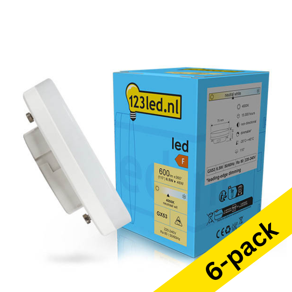 123led GX53 LED dimmable spotlight 6.5W (48W) | 4000K (6-pack) LDR02133 - 1