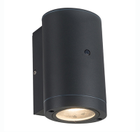 LED anthracite Kingston round wall lamp with sensor | Suitable for 1 x GU10 | IP44 LDR06354