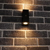 LED black Avalon square wall lamp with sensor | Suitable for 2 x GU10 | IP44 LDR06349 - 1