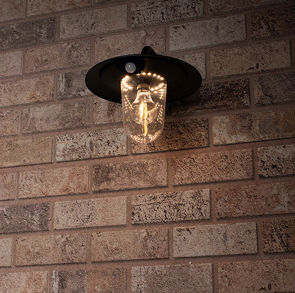 LED black Lagos solar wall lamp with sensor | 2200-2700K | IP44 LDR06359 - 1