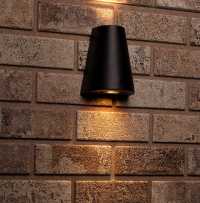 LED black Los Angeles up & down wall lamp | Suitable for 2 x GU10 | IP44 LDR05029