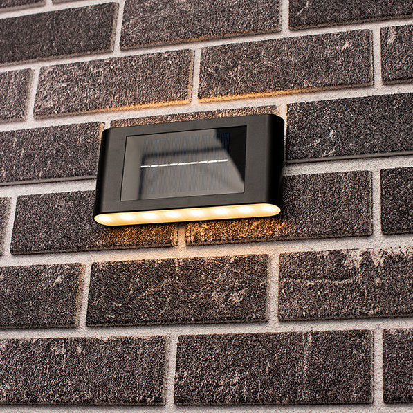 LED black Soweto solar wall lamp | 2700K | IP44 LDR06362 - 1