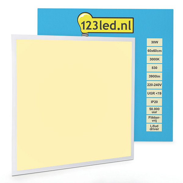LED panel | 60cm x 60cm | 3000K | UGR19 | 3900 lumens | 30W LDR08664 - 2