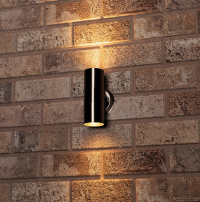 LED stainless steel Stockholm round wall lamp | GU10 | IP44 LDR01381