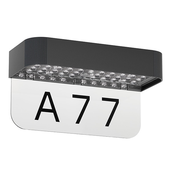 Solar wall lamp with house number | Rome | 3000K | IP65 | black LDR08731 - 1