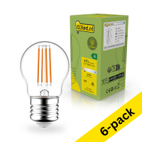 123led Ultra Efficient E27 LED clear filament ball bulb 2.2W (40W) | 2700K (6-pack)