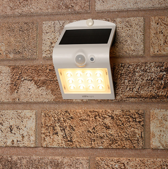 White Yokohama solar wall lamp with sensor | 3000K | 1.5W LDR06248 - 1