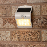 White Yokohama solar wall lamp with sensor | 3000K | 1.5W LDR06248