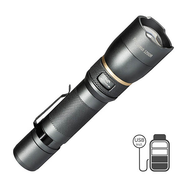 123led aluminum rechargeable flashlight | 5000K LDR06746 - 1