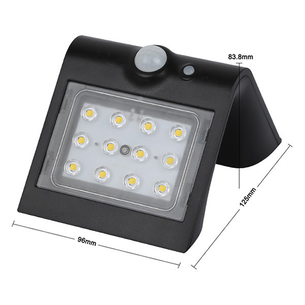 123led black Osaka solar wall lamp with sensor LDR08574 - 6