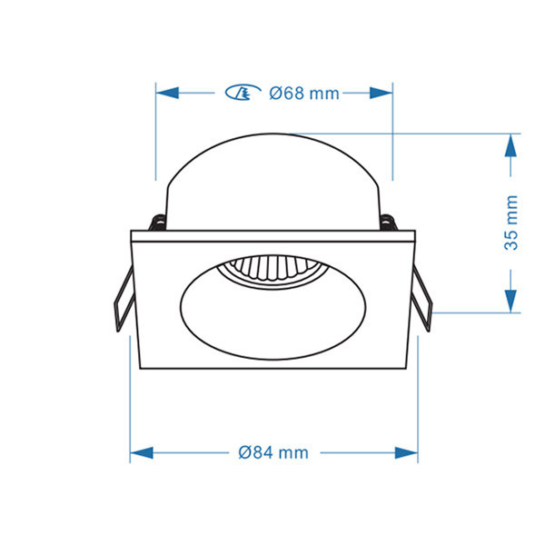 123led black recessed GU10 spotlight fixture, Ø 68mm | IP65 LDR08018 - 4