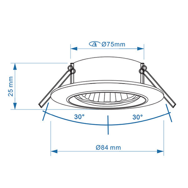 123led black recessed GU10 spotlight fixture, Ø 75mm | IP20 LDR08001 - 4