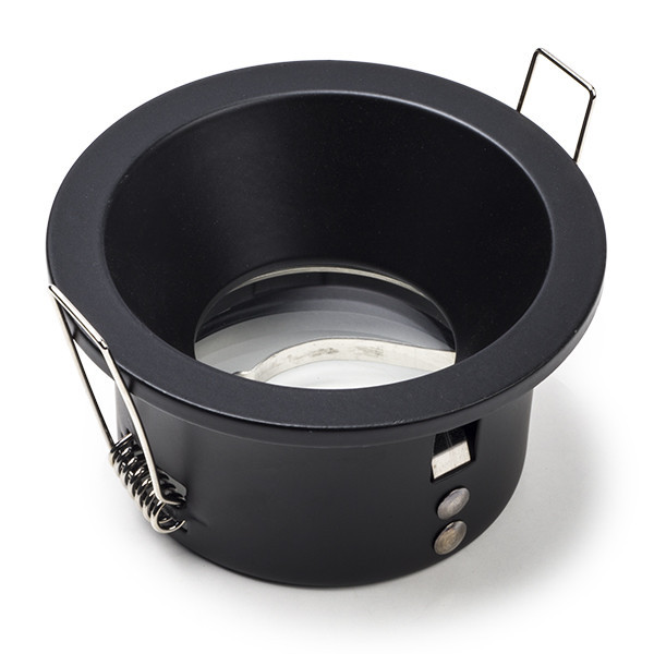 123led black recessed deep GU10 spotlight fitting, Ø 75mm | IP65 LDR08021 - 1