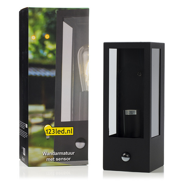 123led black rectangle Manhattan wall lamp with sensor | Suitable for 1 x E27 LDR08528 - 2