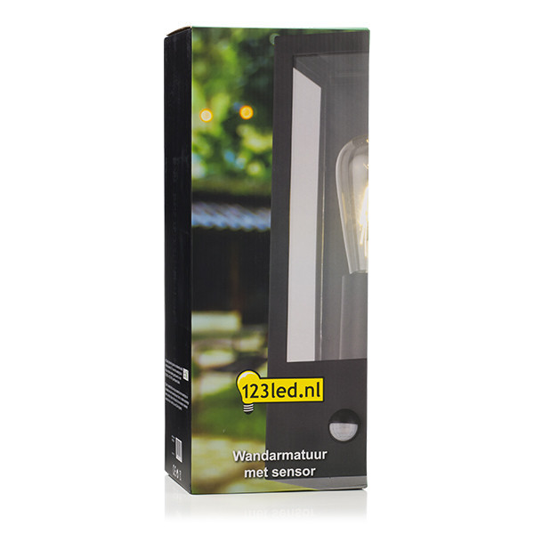 123led black rectangle Manhattan wall lamp with sensor | Suitable for 1 x E27 LDR08528 - 5