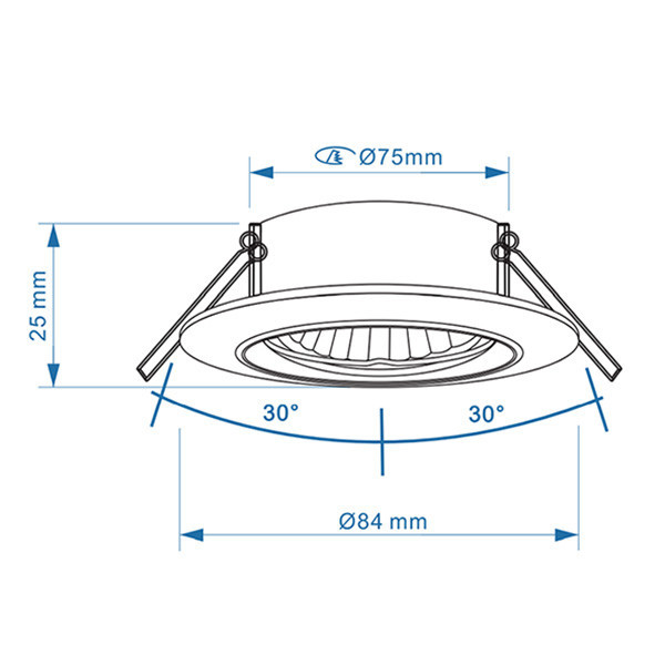 123led round white recessed GU10 spotlight fixture, Ø 75mm | IP20 LDR08000 - 4