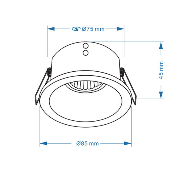 123led white recessed GU10 spotlight fixture, Ø 75mm | IP65 LDR08020 - 4
