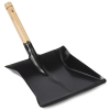 Black dustpan with wooden handle
