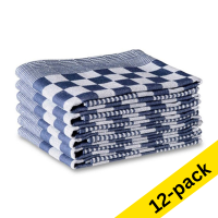 Blue checkered tea towels, 65cm x 65cm (12-pack) SDR07343