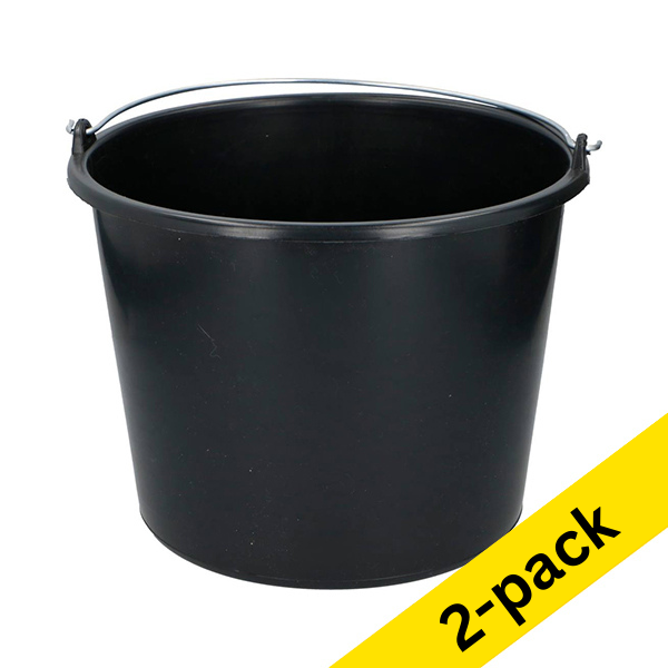Household bucket 12L | black 2-pack SDR06175 - 1
