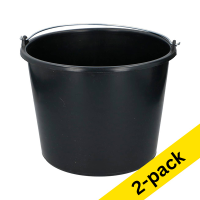 Household bucket 12L | black 2-pack