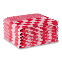 Red checkered tea towels, 65cm x 65cm (6-pack) SDR05198