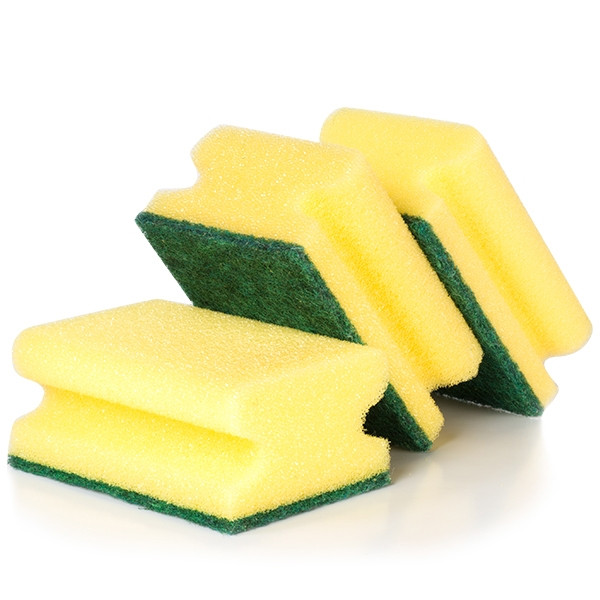 Scouring sponge with grip | 9cm x 7cm x 4.5cm | 3-pack SDR00020 - 1