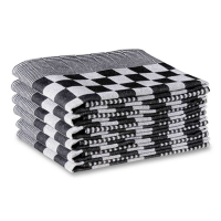 Tea towels 65 x 65cm checkered | Black 6-pack