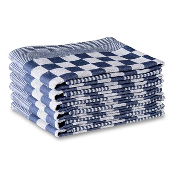 Tea towels 65 x 65cm checkered | Blue 6-pack SDR05196 - 1