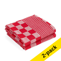 Tea towels 65 x 65cm checkered | Red 2-pack SDR06461