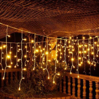 240 warm white LED icicle Christmas lights 70589 299219