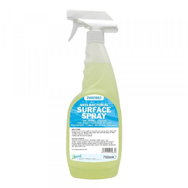 2Work Antibacterial Surface Spray 2W04586, 750ml (6-pack) 242PACK 299128 - 1