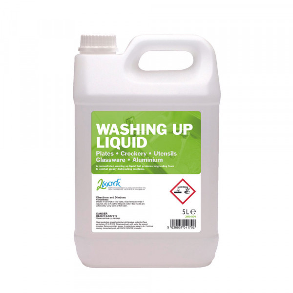 2Work fresh scent gentle washing up liquid, 5L  299173 - 1