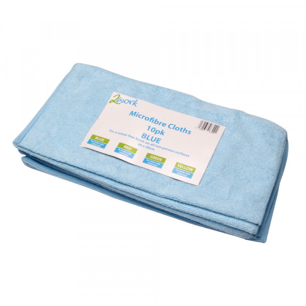 2Work microfibre cloth, blue, pack of 10, CNT01262  299154 - 1