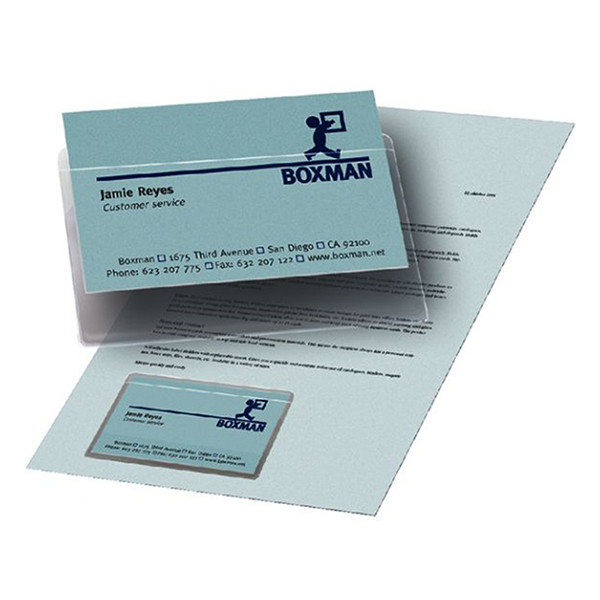 3L self-adhesive business card holder with long side opening, 95mm x 60mm (10-pack) T10111 405088 - 1