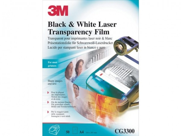 3M CG3300 A4 transparencies for mono laser printers (pack 50) CG3300 201272 - 1