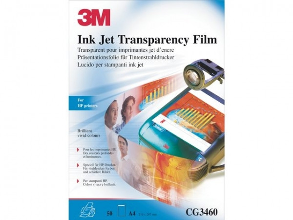 3M CG3460 A4 transparencies for inkjet printers (pack 50) CG3460 201274 - 1