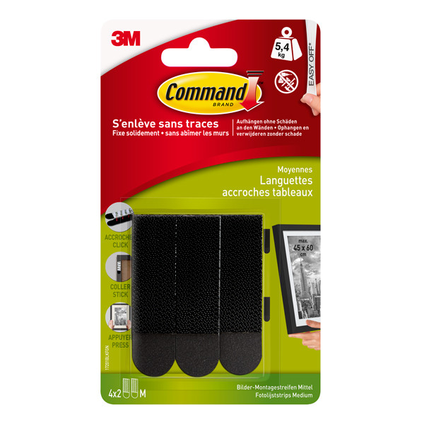 3M Command self-adhesive black photo frame strips 5.4 kg (4-pack) 17201BLK 214502 - 1